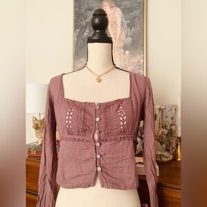 Free People Romantic Mauve Top